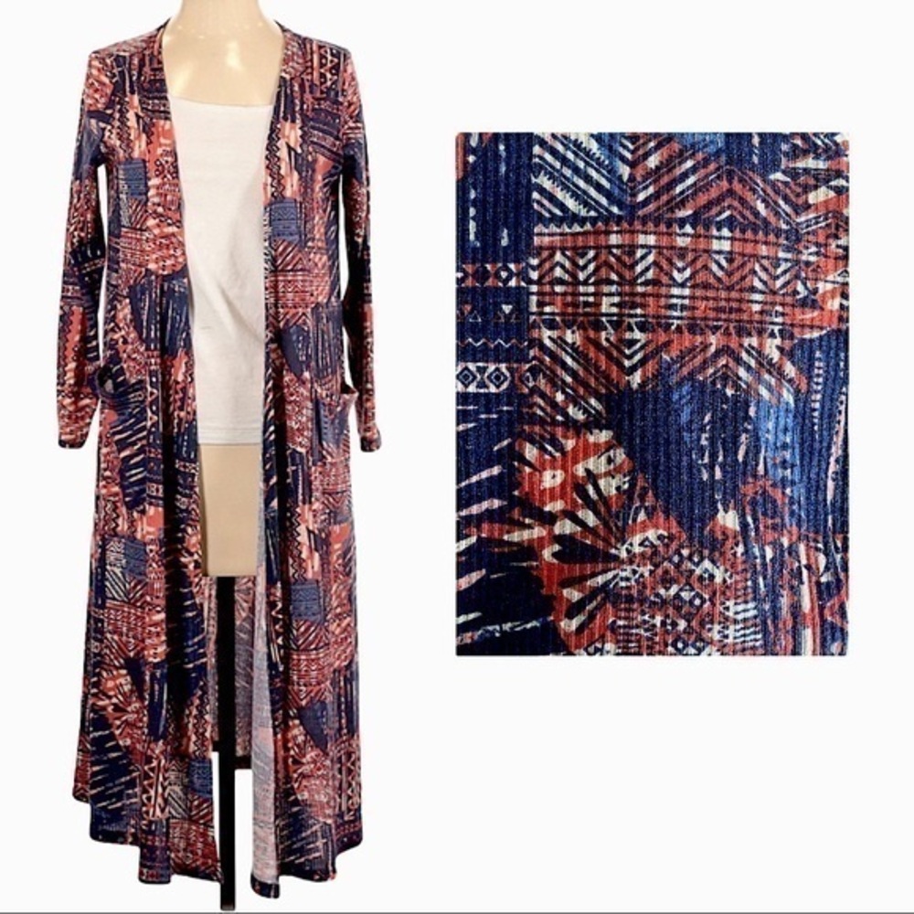 LulaRoe Southwestern Sarah Duster Cardigan Aztec pattern Small NWT